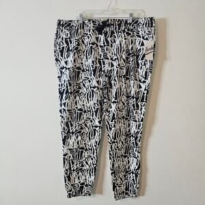 Fresh Prints of Bel-air Black White Stretch Twill Jogger Pants Size 3XL